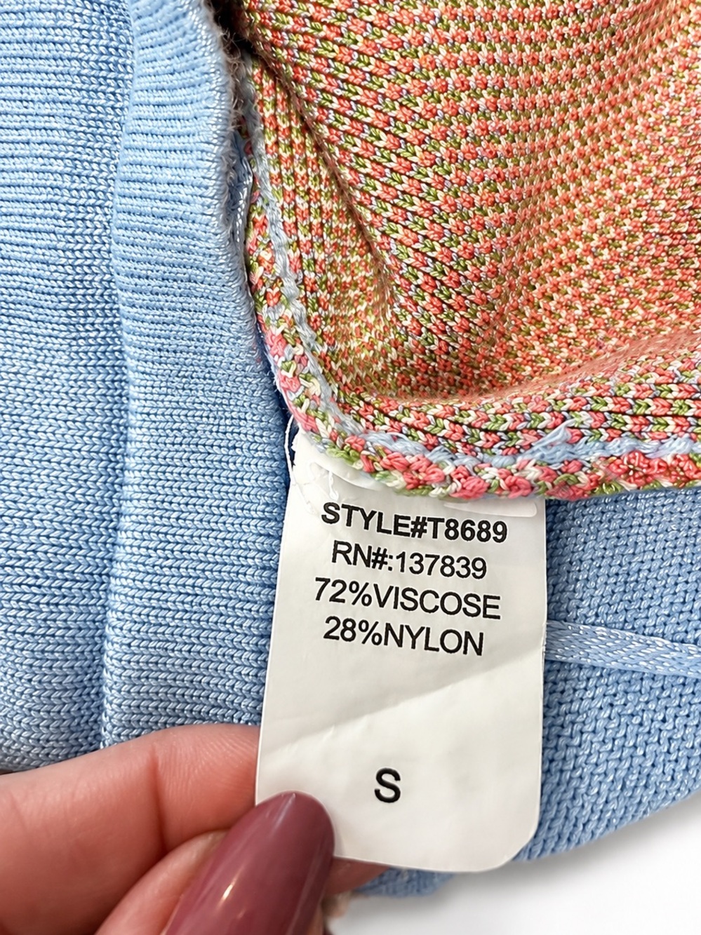 Luna Ivy Strawberry Sweater Vest Size Small Blue Checkered Knit Cottagecore - Picture 9 of 10